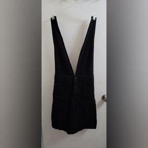 Forever 21 black denim skirt overalls